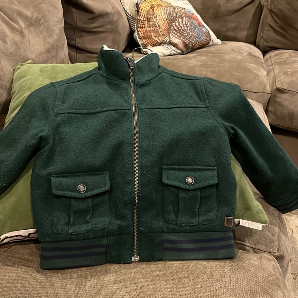 Janie and Jack wool jacket with faux-fur lined neck